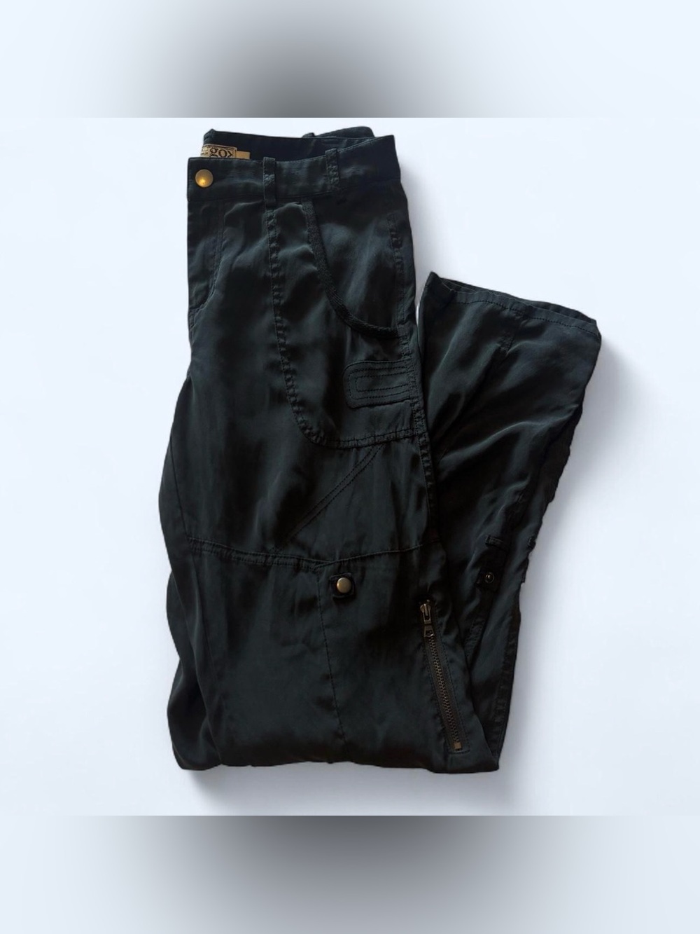 Go by Go Silk Iconic Army Pants Washable Silk Washed Black Sz 6 - Picture 6 of 9
